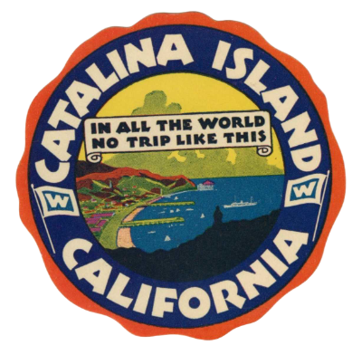 Santa Catalina's travel stickers designed by Otis Shepard.